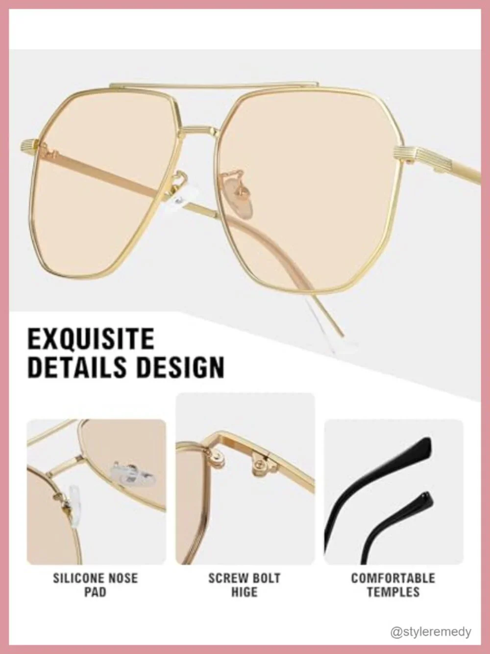 Retro Oversized Aviator Sunglasses Polarized UV400 Metal Frame for Women Men